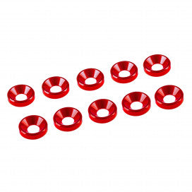 3 mm. ALU. WASHER RED (10 pcs)