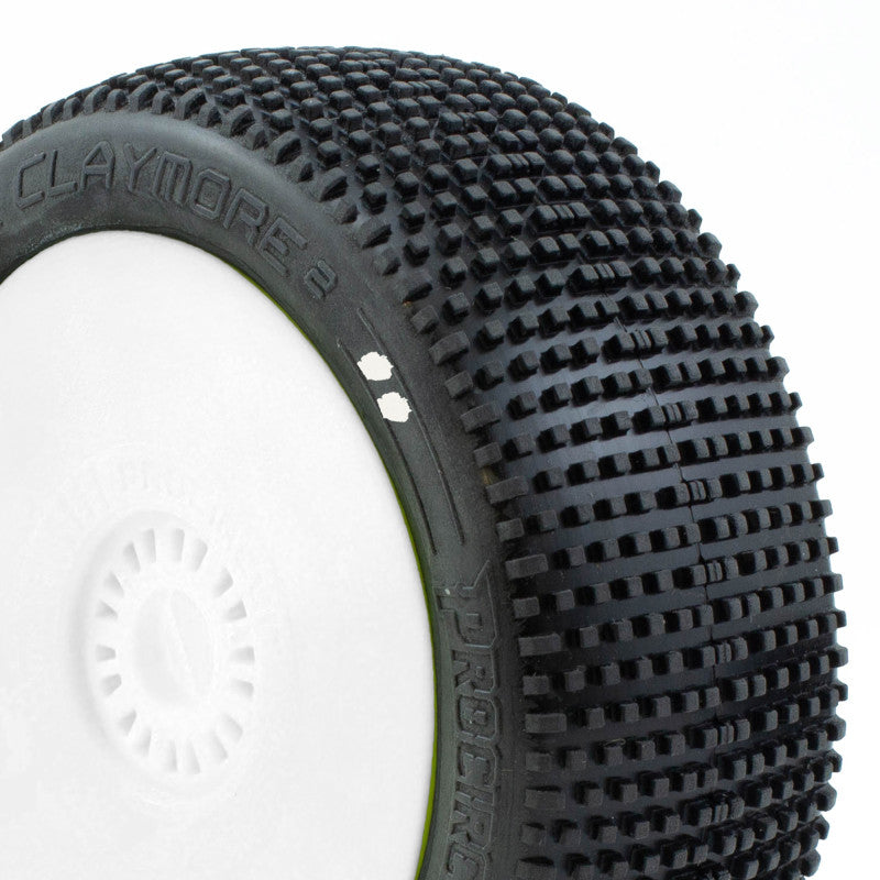 Pro Circuit CLAYMORE v2 BUGGY S1 (SUPER SOFT) PRE-MOUNTED WHITE (2pcs.)