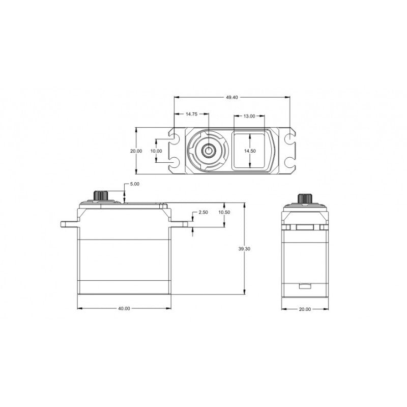 SRT BH9022 1/8-1/10 HV METAL CASE 22KG 0.06S. BRUSHLESS SERVO