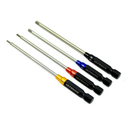 POWER TOOL HEX TIPS SET w/ ID COLLAR 1.5/2.0/2.5/3.0mm x98mm.